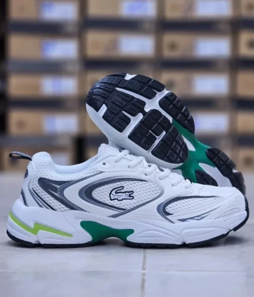 کتونی رانینگ لاگوست استورم 96 سفید طوسی سایز 40 تا 45  LACOSTE Storm 96